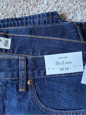 Abercrombie & Fitch High-Rise Loose Jeans in Dark Blue Denim